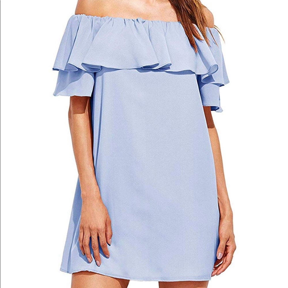Light blue shift dress